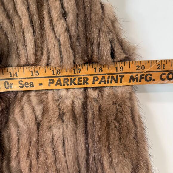 Scandinavian Fur Company Women's Real Fur Vest Brown Small Penny Lane Collar - Picture 6 of 7